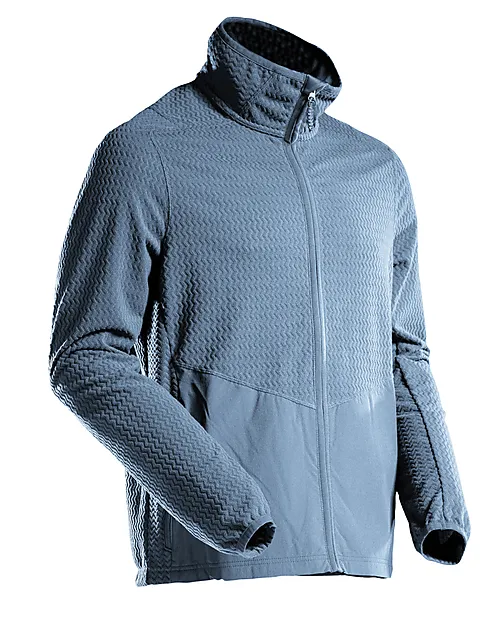 Genser mikrofleece xs stenblå med glidelås