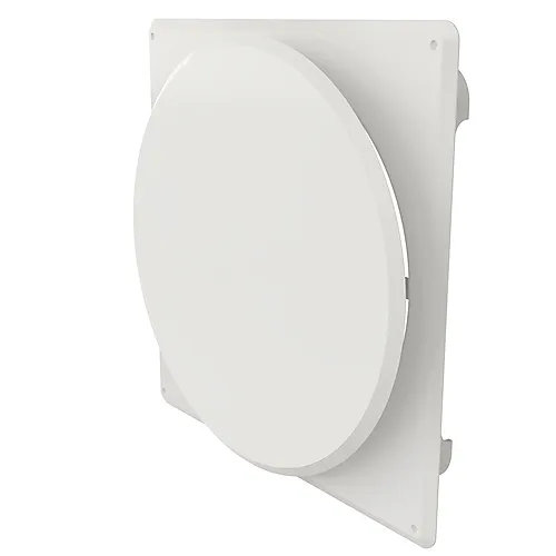 Tallerkenventil hvit plast 4-kant karm/ramme 6x6
