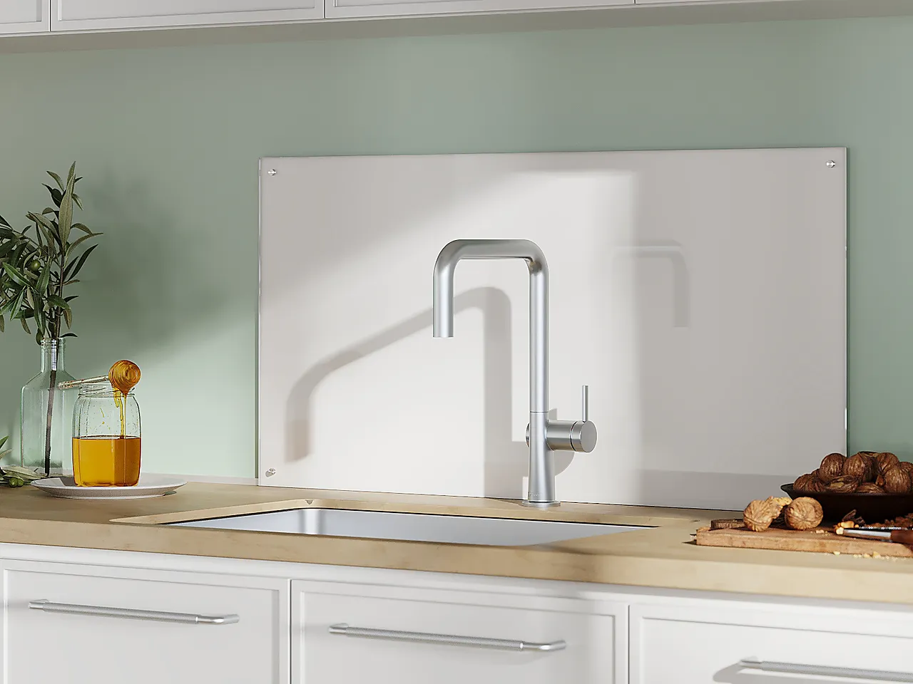 Glassplate herdet hvit 6x900x450 mm null - null - 2 - Miniatyr