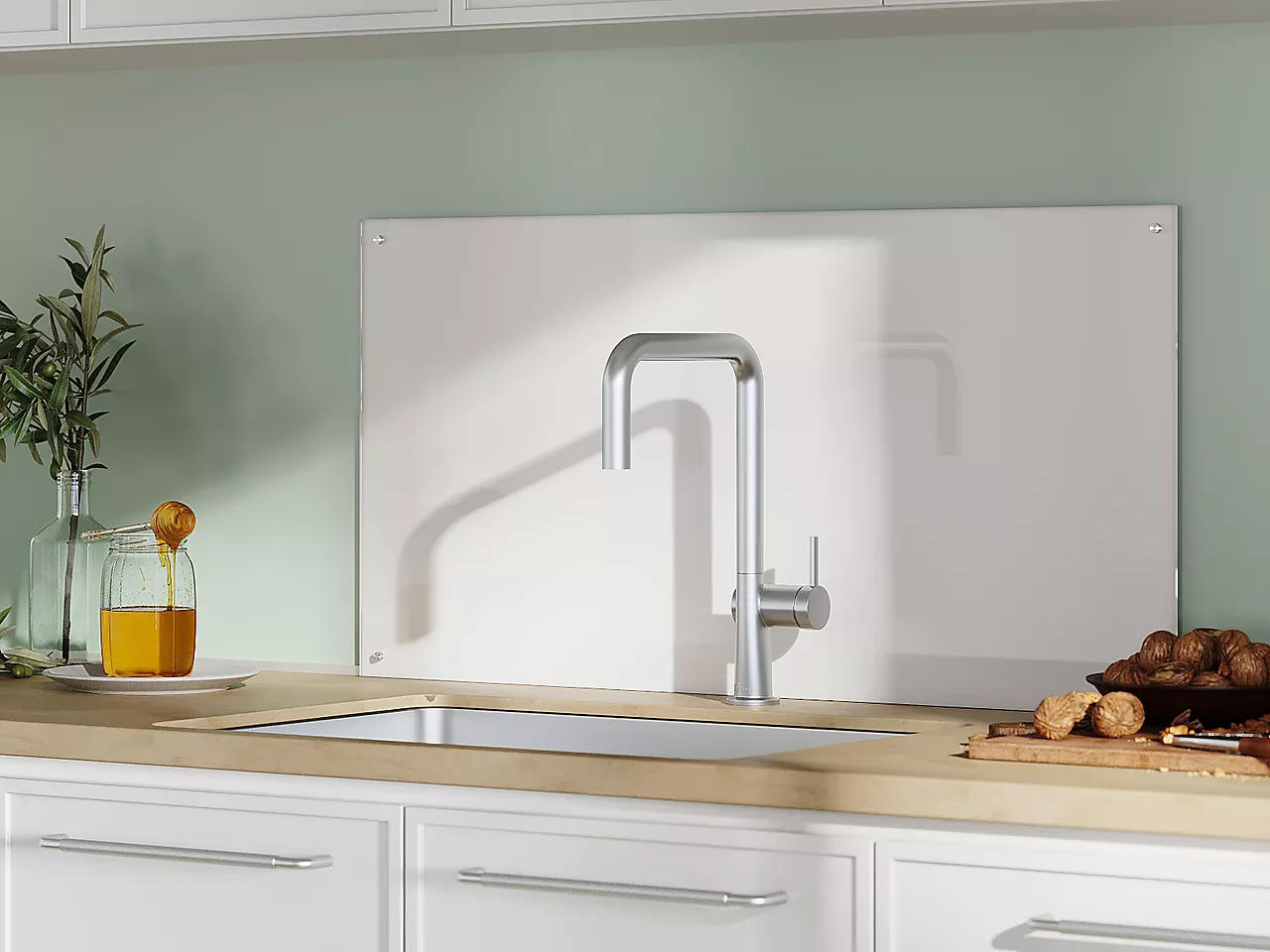 Glassplate herdet hvit 6x900x450 mm null - null - 2 - Miniatyr