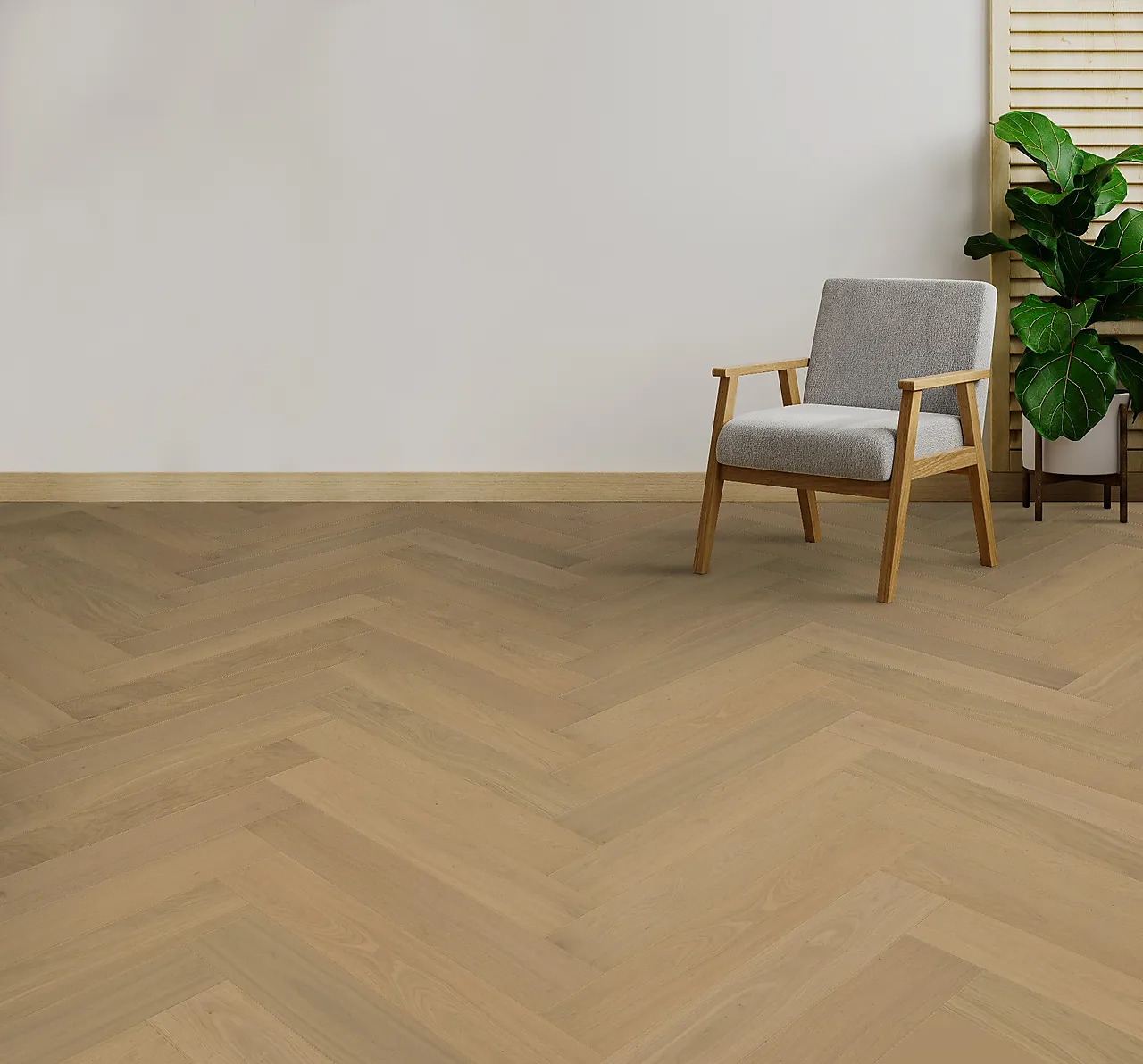 Tregulv fiskebein vilje varmgrå matt null - null - 2 - Miniatyr