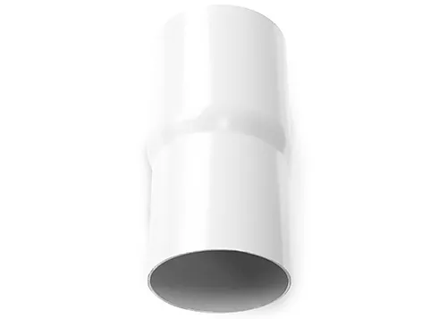 Rørmuffe til takrenner 75 mm hvit
