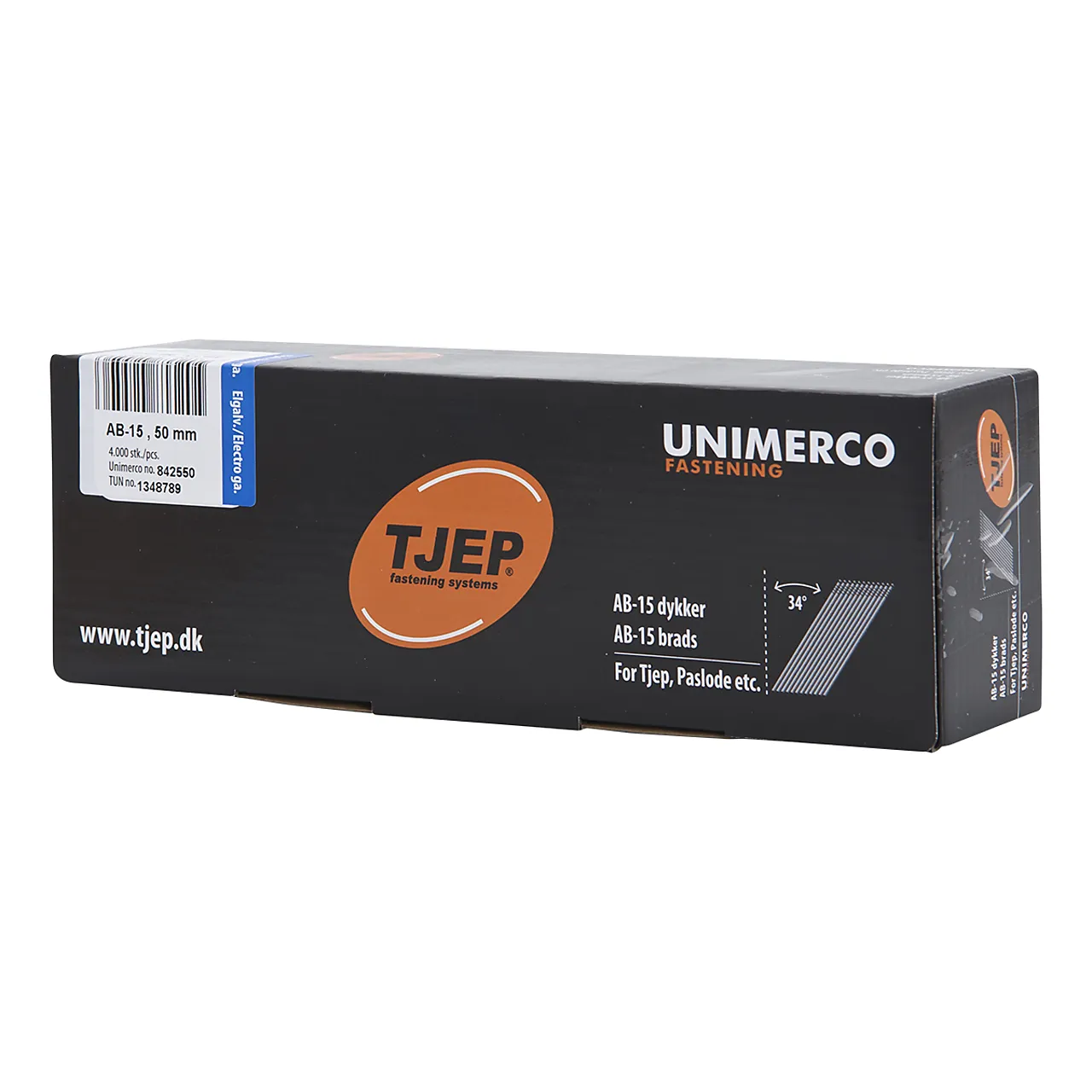 Tjep ab15 50 mm dykker blankf box 4.000 stk.