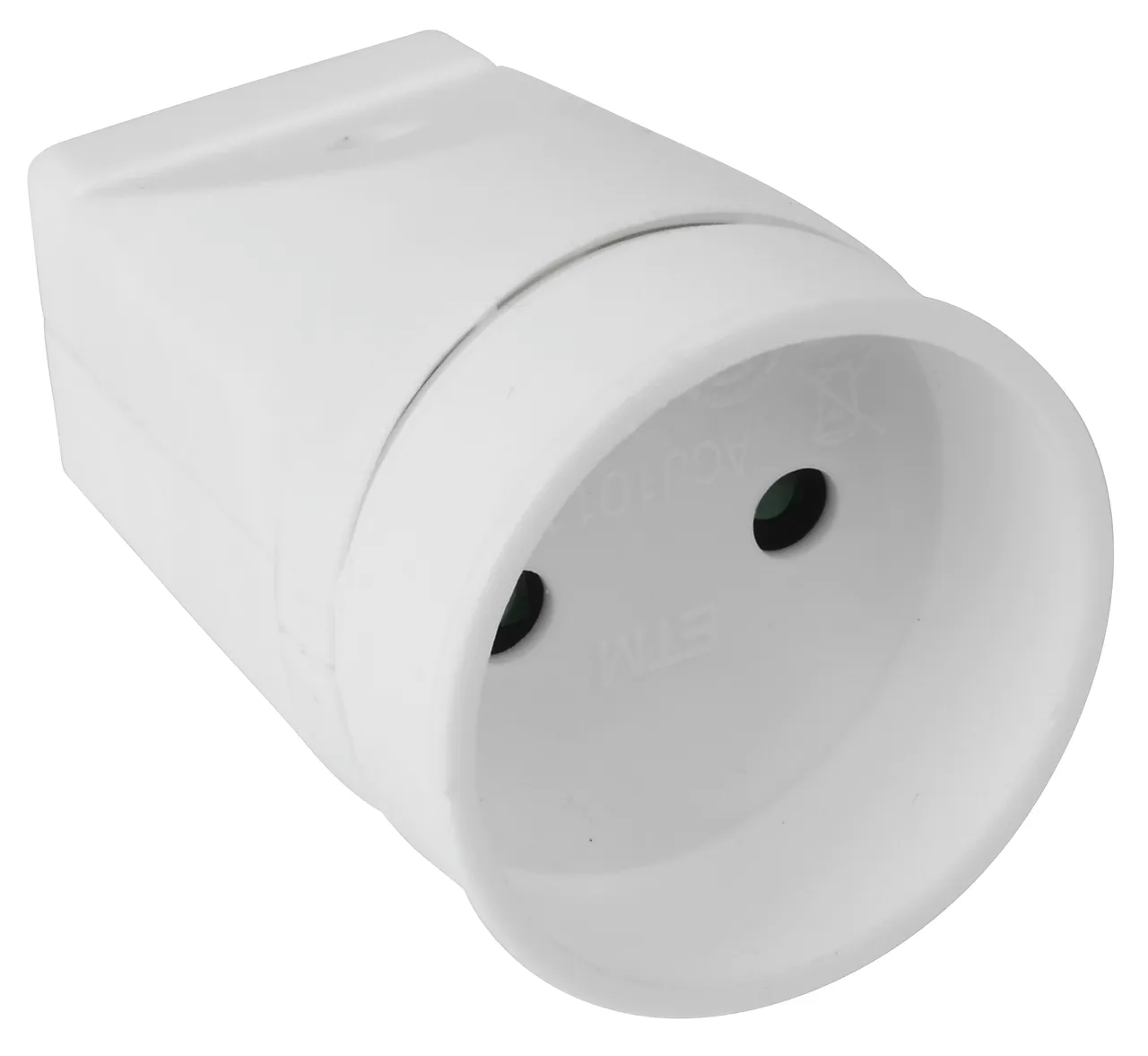 Skjøtekontakt u/jord hvit barnesikret