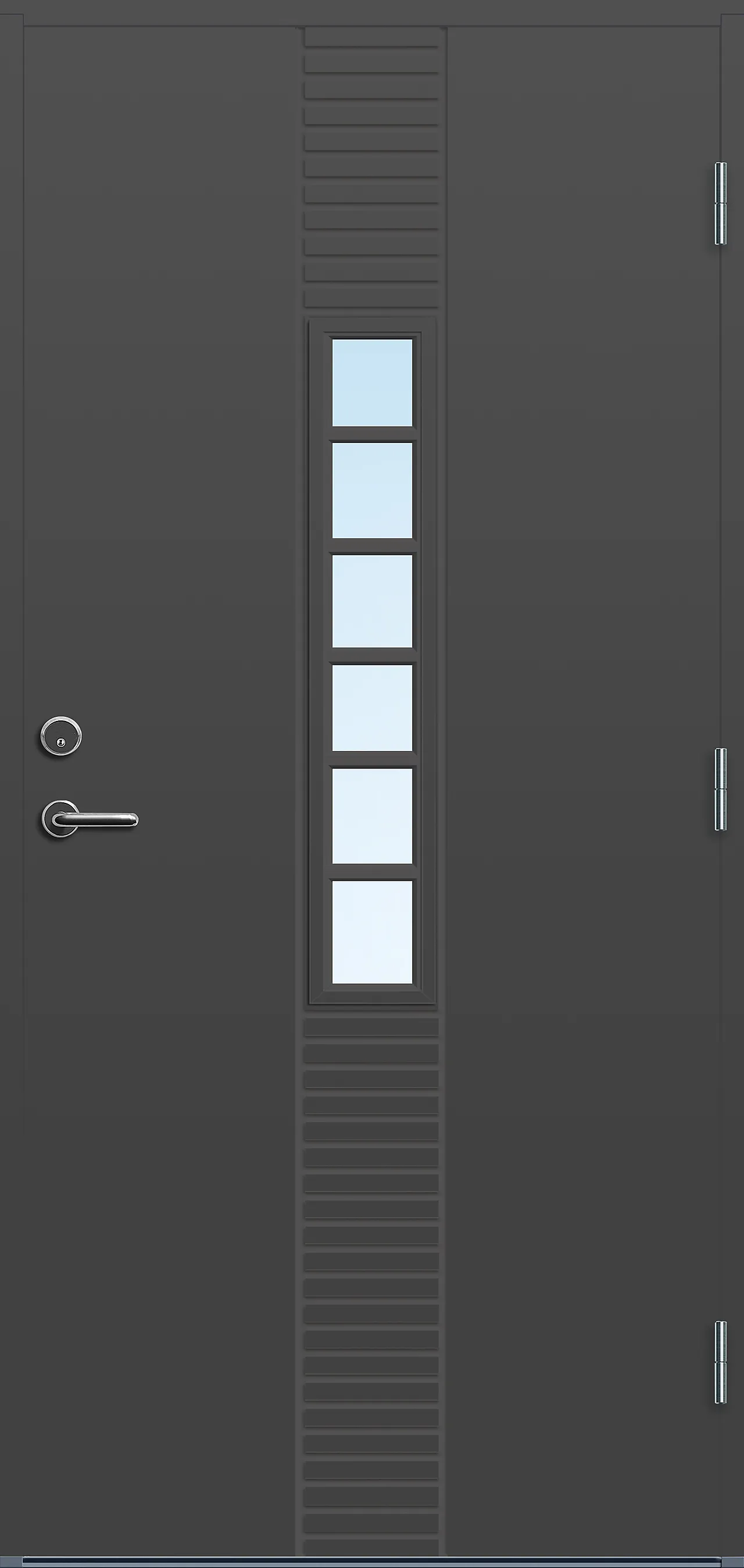 Ytterdør Lillehammer med glass mørk grå høyre 90x200 cm