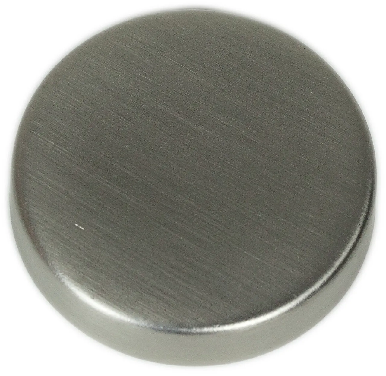 Endeknopp rund børstet aluminium 2 i pakken