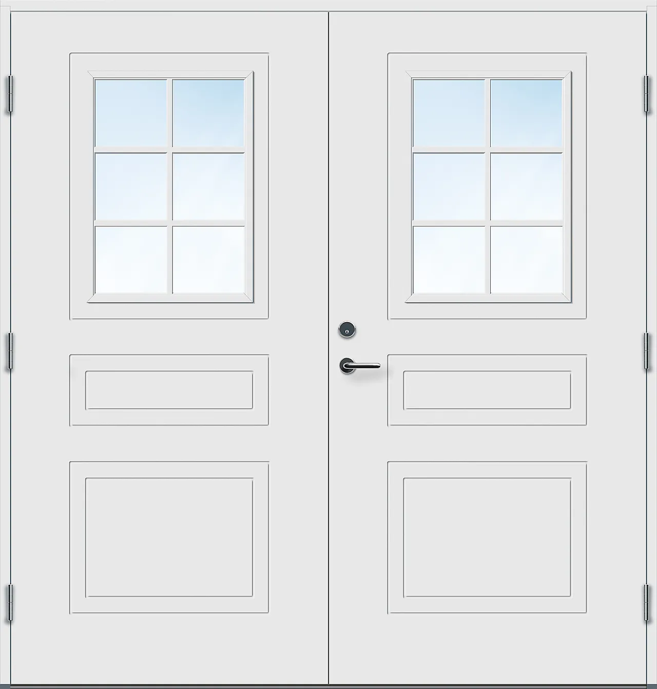 Ytterdør Stryn med glass hvit høyre 150x210 cm null - 150x210 cm - 3 - Miniatyr