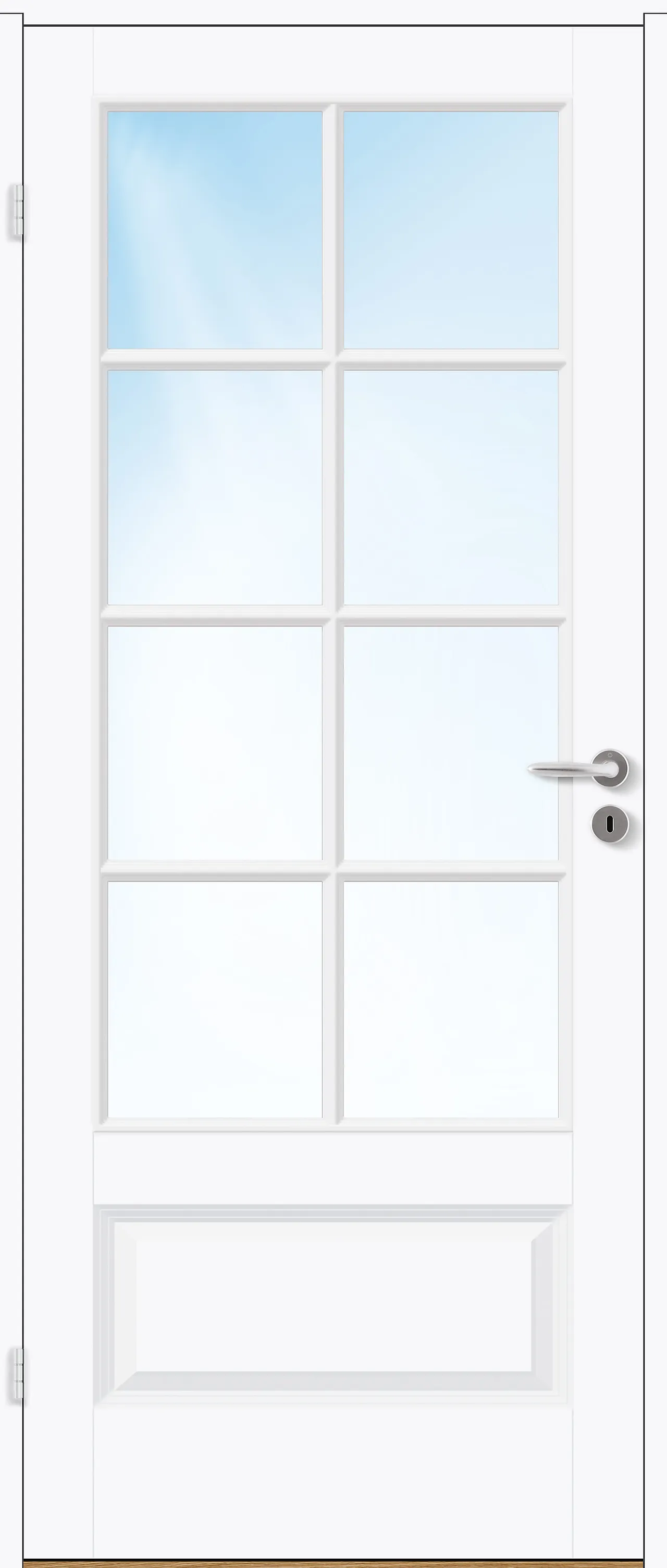 Innerdør Ida Kompakt helglass klassisk hvit 80x200 cm null - 80x200 cm - 3 - Miniatyr