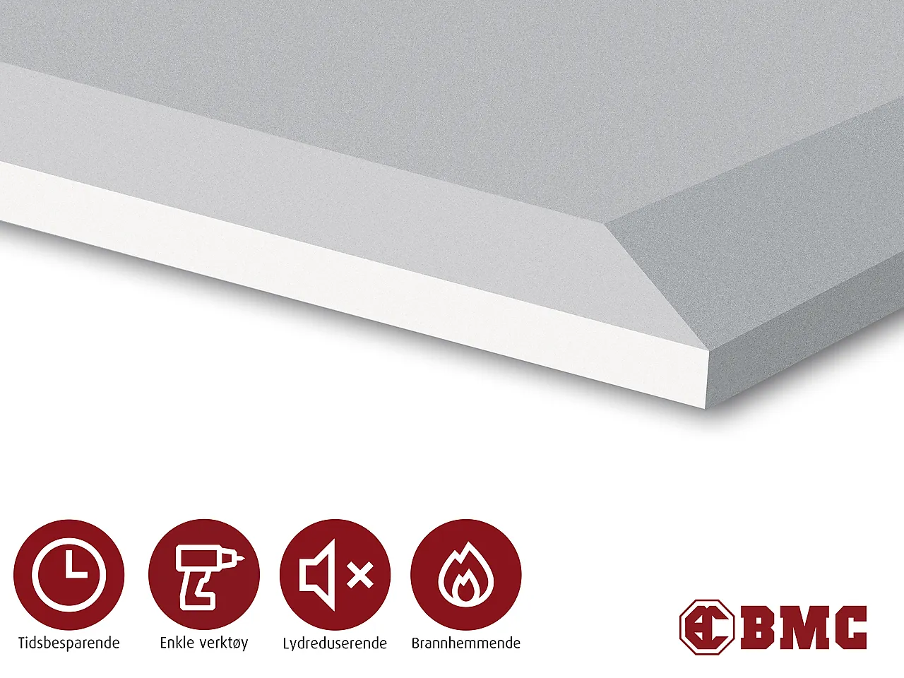 Gipsplate 4 forsenkede kanter 12,5x1200x2400 mm null - null - 2 - Miniatyr