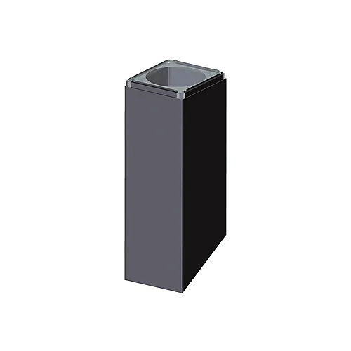 Mantel firkantet med stagplate 1600 mm sort