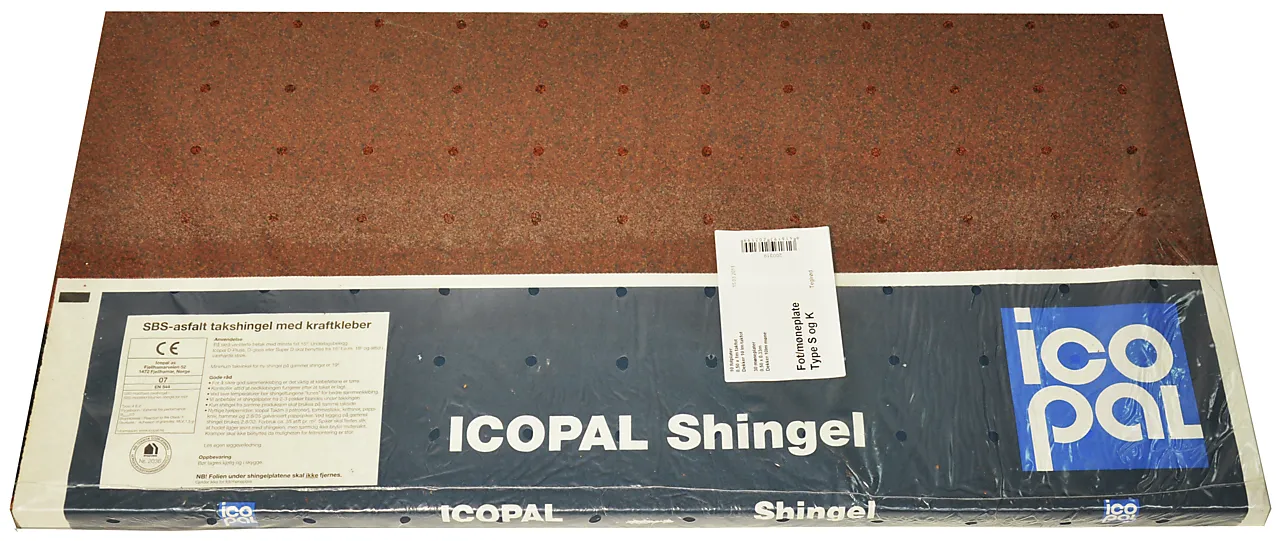 Fot-/møneplate til Icopal takshingel teglrød