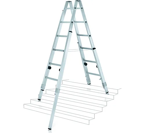 Stige justerbar 2,4m z600 vario zarges. Med 4 regulerbare ben