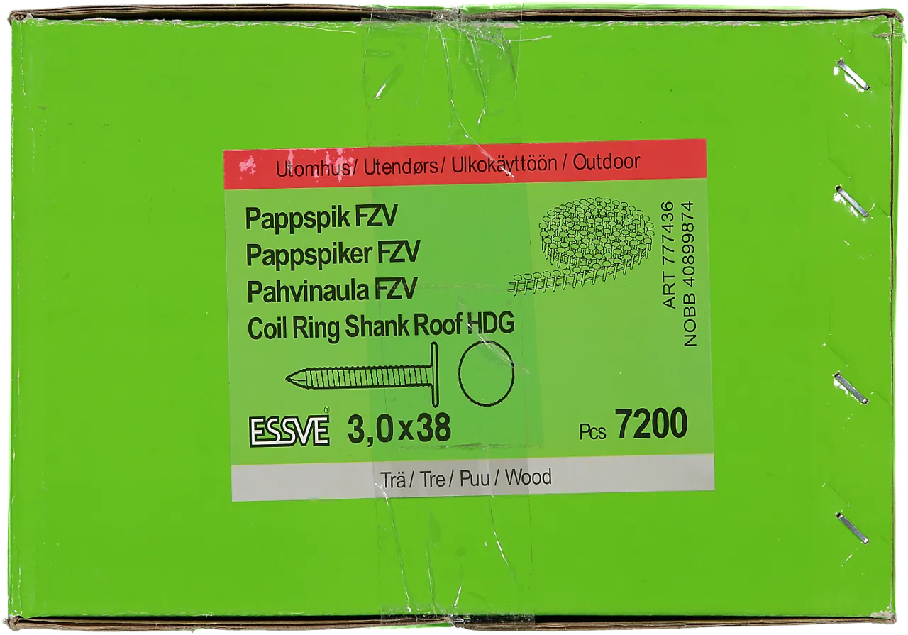 Pappspiker coil 15gr 3x38 fzv -7200 trådbåndet 15 grader varmforsinket null - 38 - 2 - Miniatyr