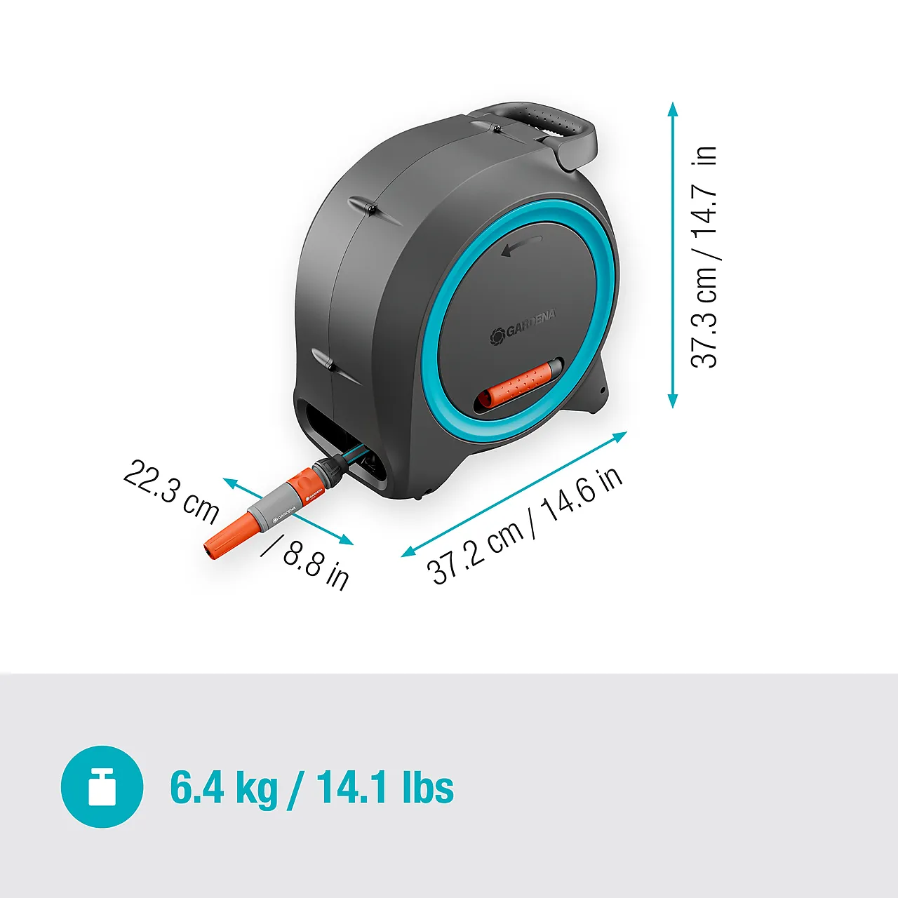 Gardena Veggslangeboks Dual 25 meter turkis null - null - 3 - Miniatyr