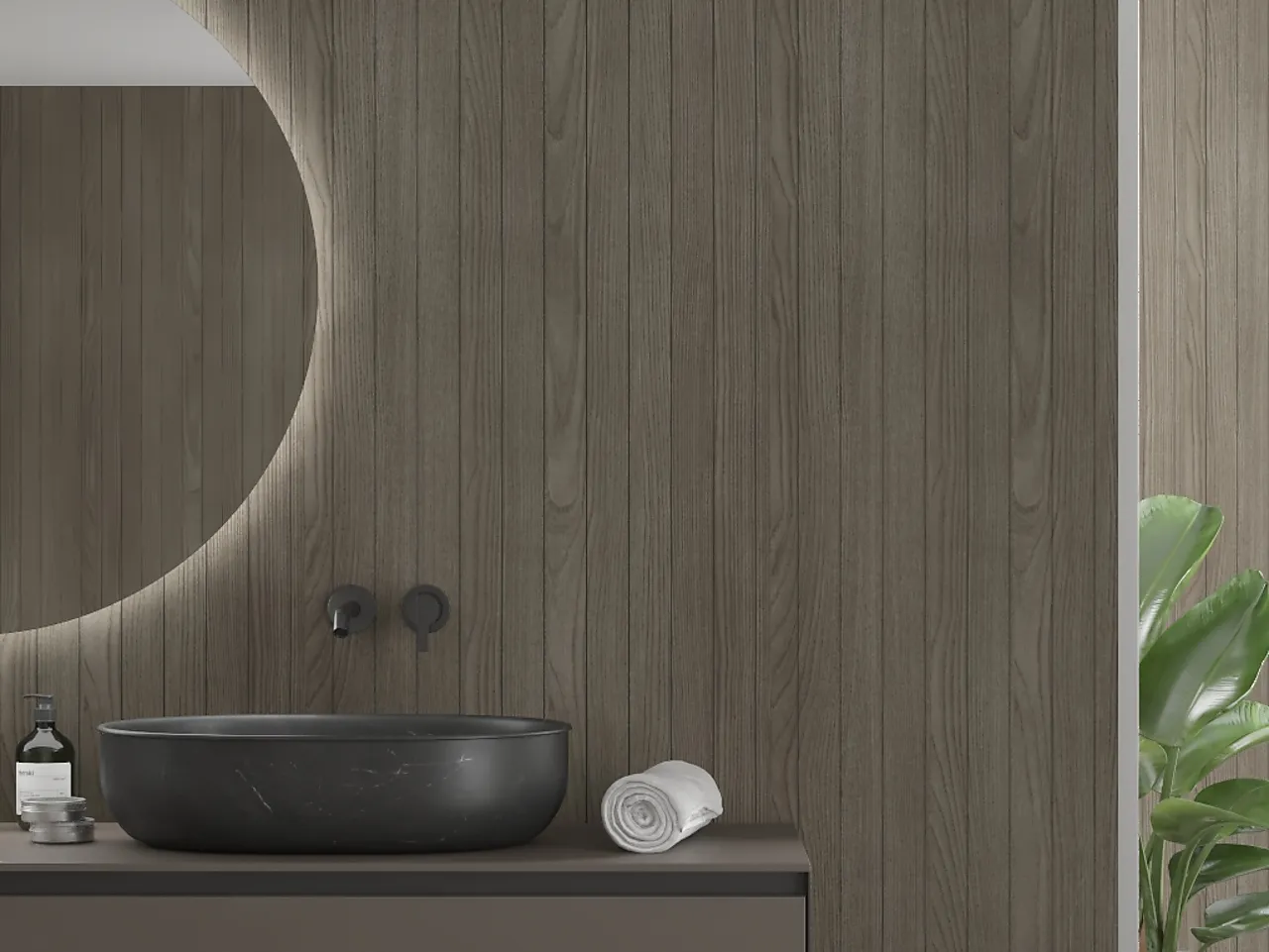 Fibo baderomsplate Dark Wood Spiler 10x620x2400mm null - null - 3 - Miniatyr