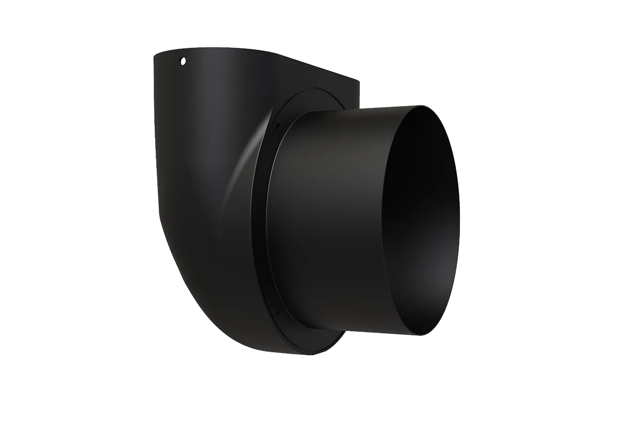 Anslutning tilluft ø100mm combi bp nedre-sort lakk Anslutning tilluft ø100mm combi bp nedre-sort lakk