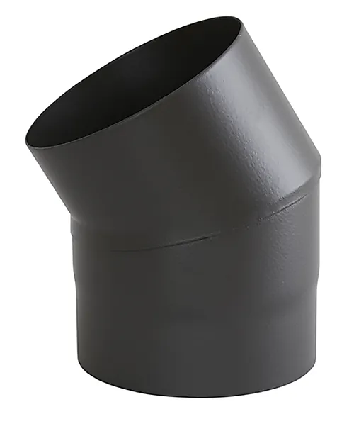 Røykrør kne Ø150 mm 30° uten luke