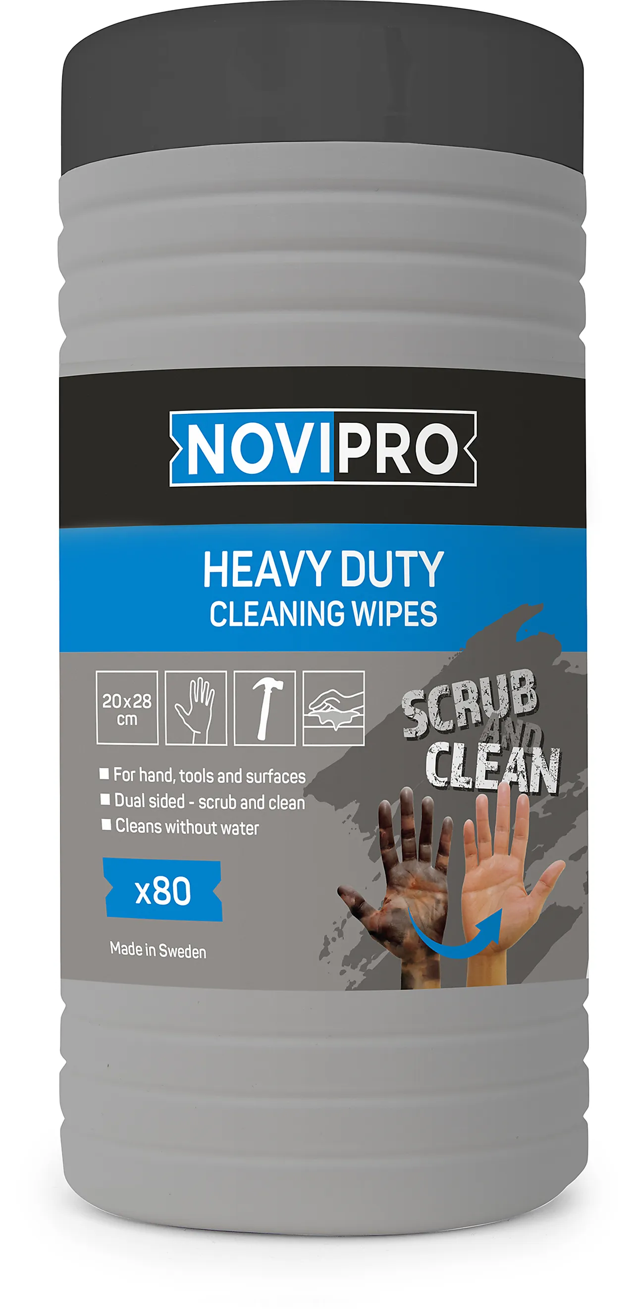 Novipro wipes heavy duty skrubb 80 stk
