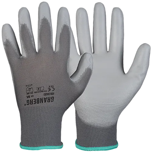 Hanske polyester pu-belegg str 10