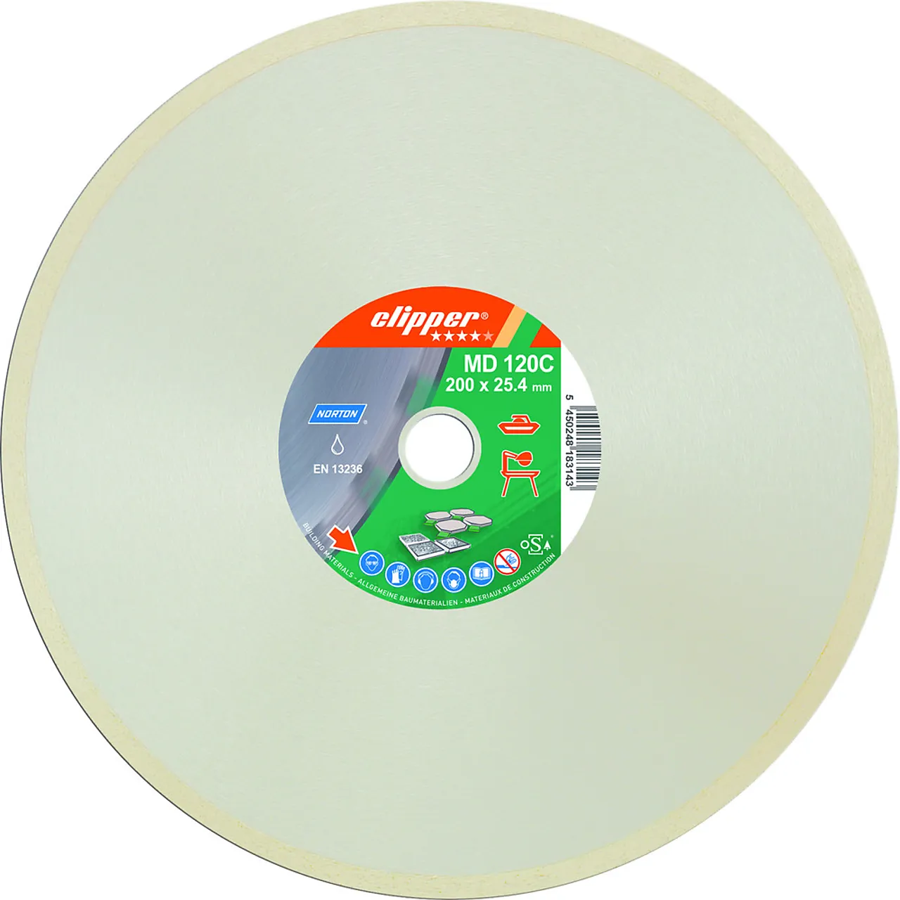 DIAMANTSKIVE MD120C 200X25,4/ 22,2