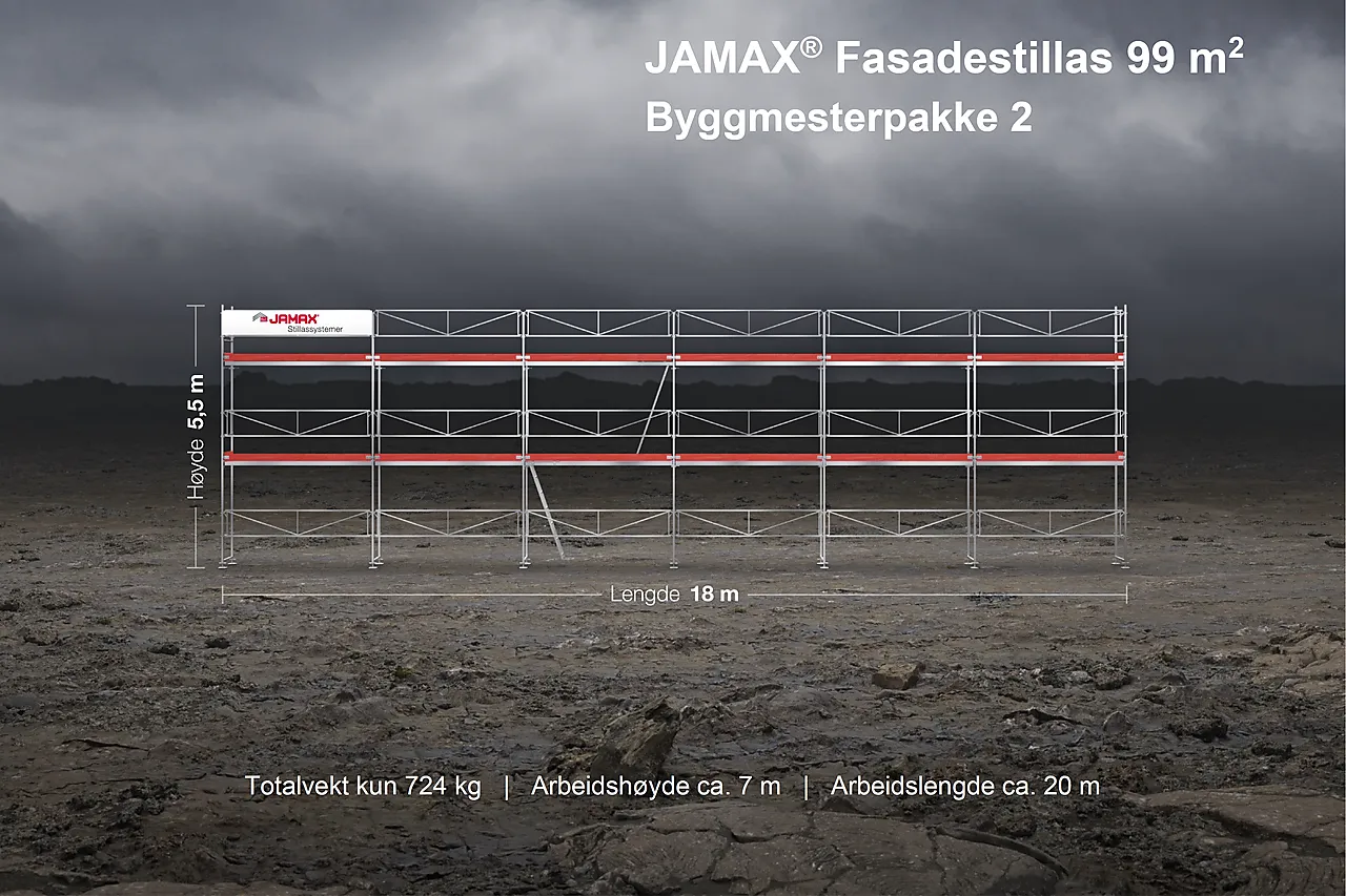 Stillas fasade 99 m2 byggmesterpakke 2 null - null - 2 - Miniatyr
