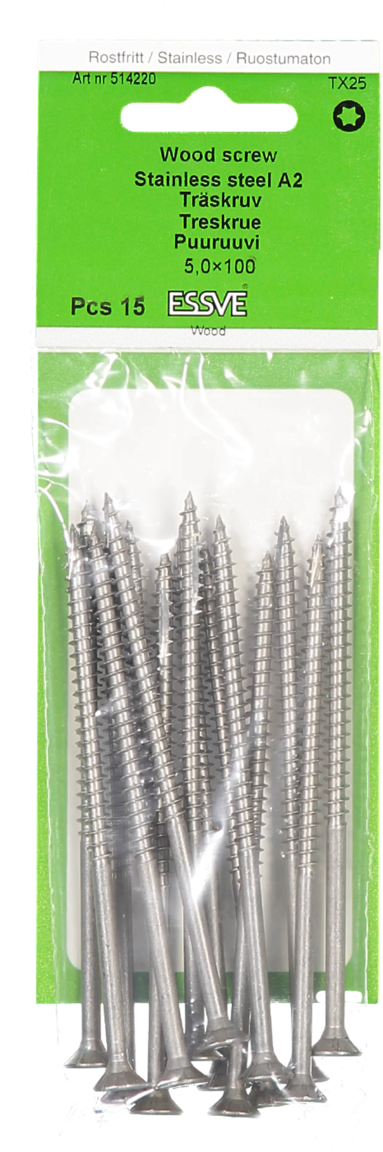 Treskrue inv sh a2 5x100 a-15senkhode Treskrue inv sh a2 5x100 a-15senkhode