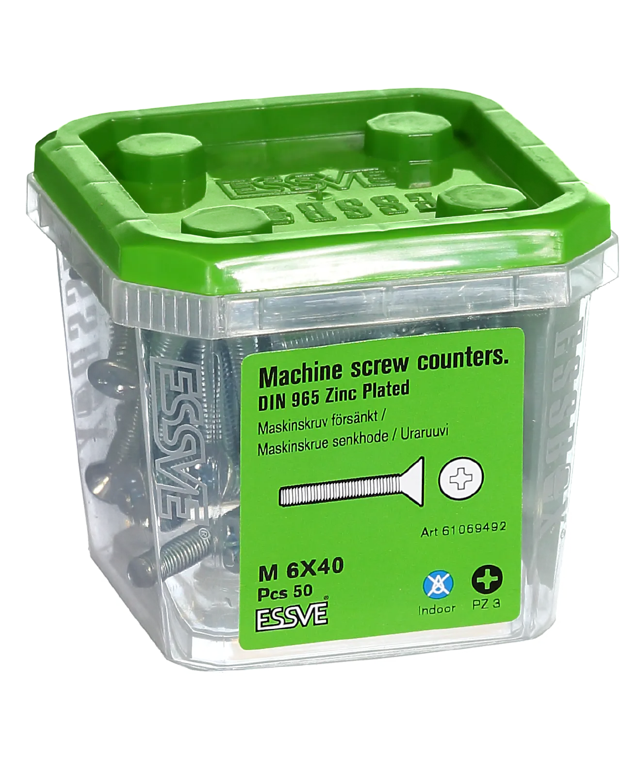 Maskinskrue senkhode m6x40 fzb-200 blankforsinket stål Maskinskrue senkhode m6x40 fzb-200 blankforsinket stål