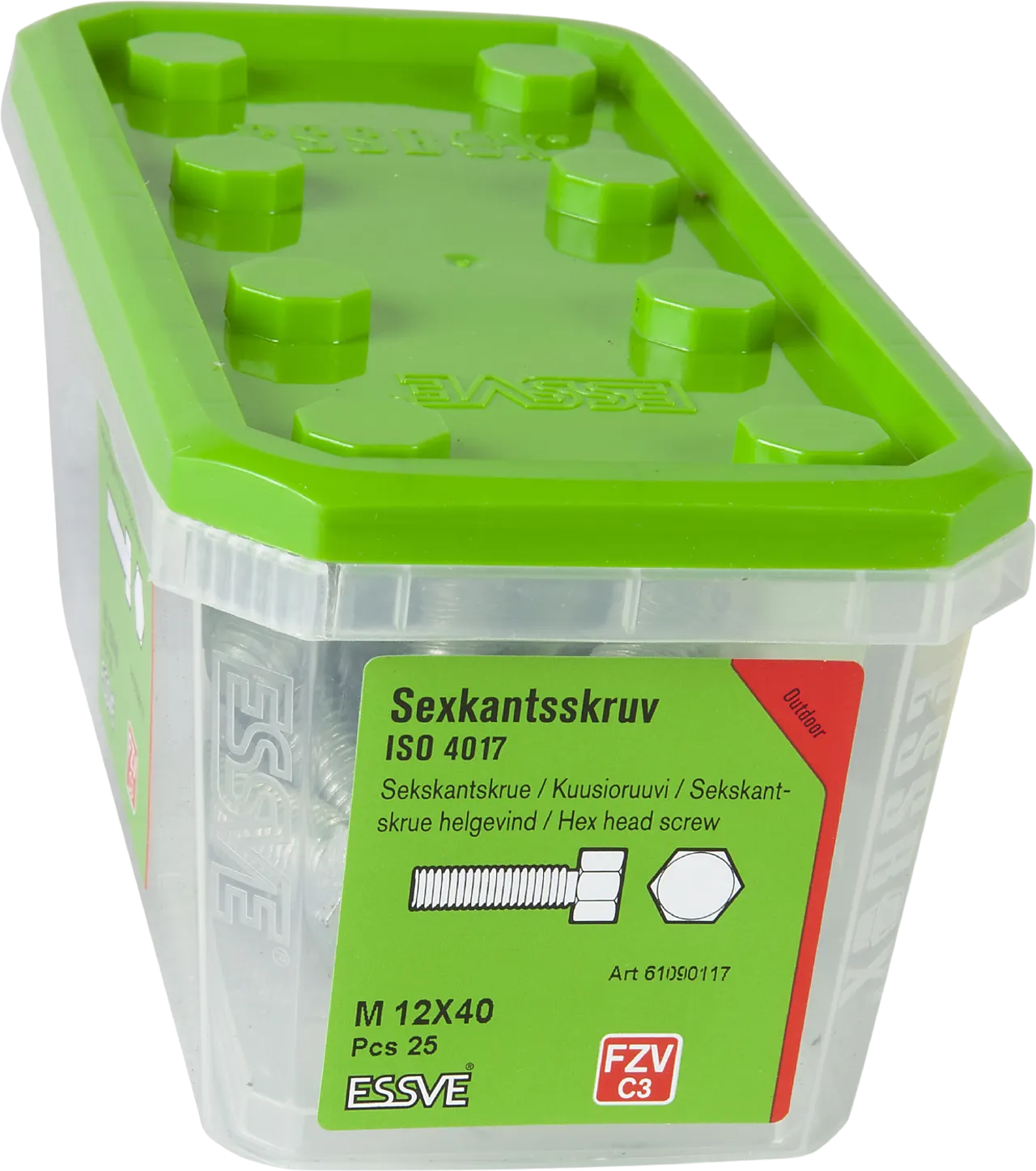 Sekskantskrue hg m12x40 fzv -25 helgjenget varmforsinket stål null - null - 2 - Miniatyr