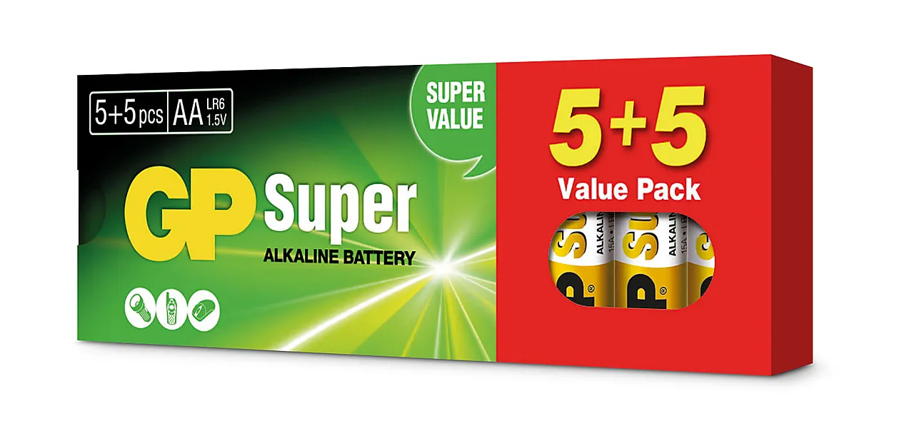 Batteri alkalisk LR6/AA GP 15A5/5ET-2WPB1 Batteri alkalisk LR6/AA GP 15A5/5ET-2WPB1