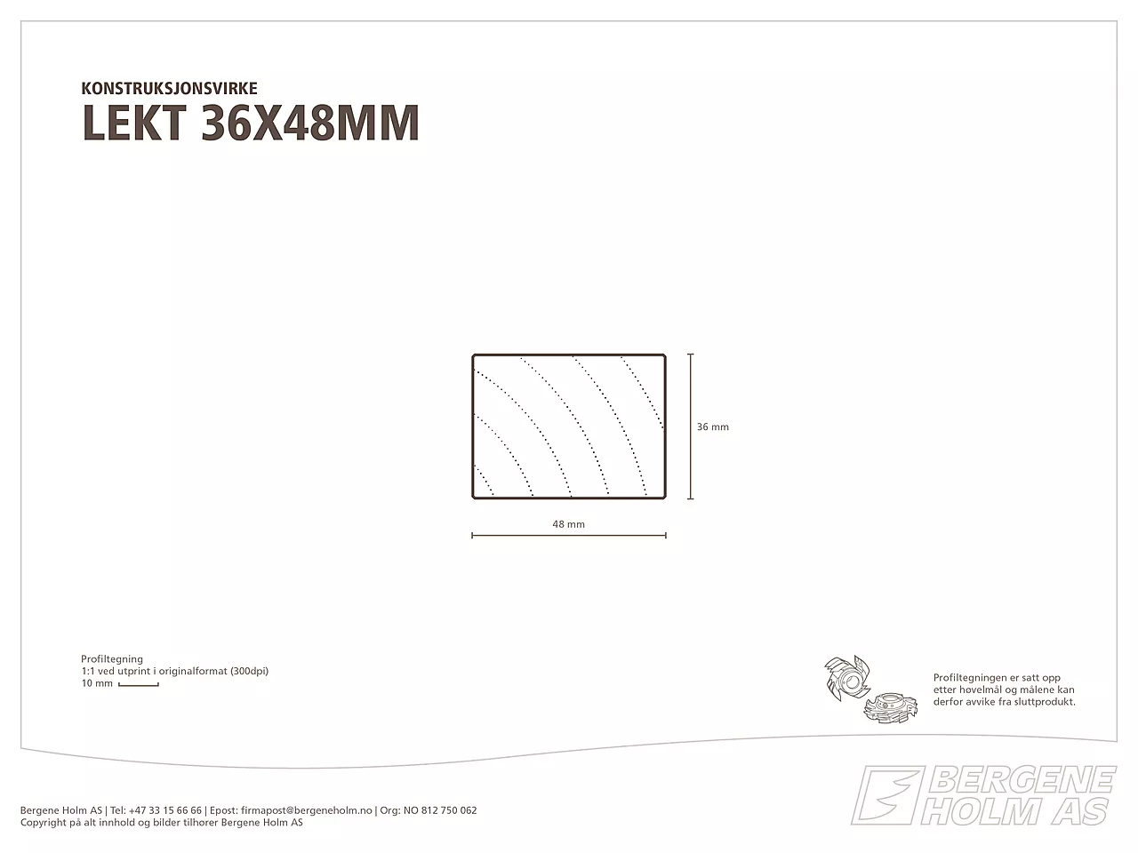 Justert lekte impregnert furu 36x48 mm Justert lekte impregnert furu 36x48 mm