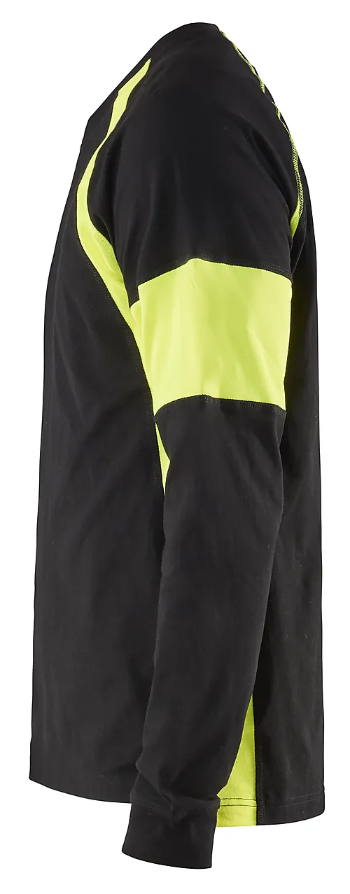 T-skjorte lang arm 3520103099334xl svart/gul