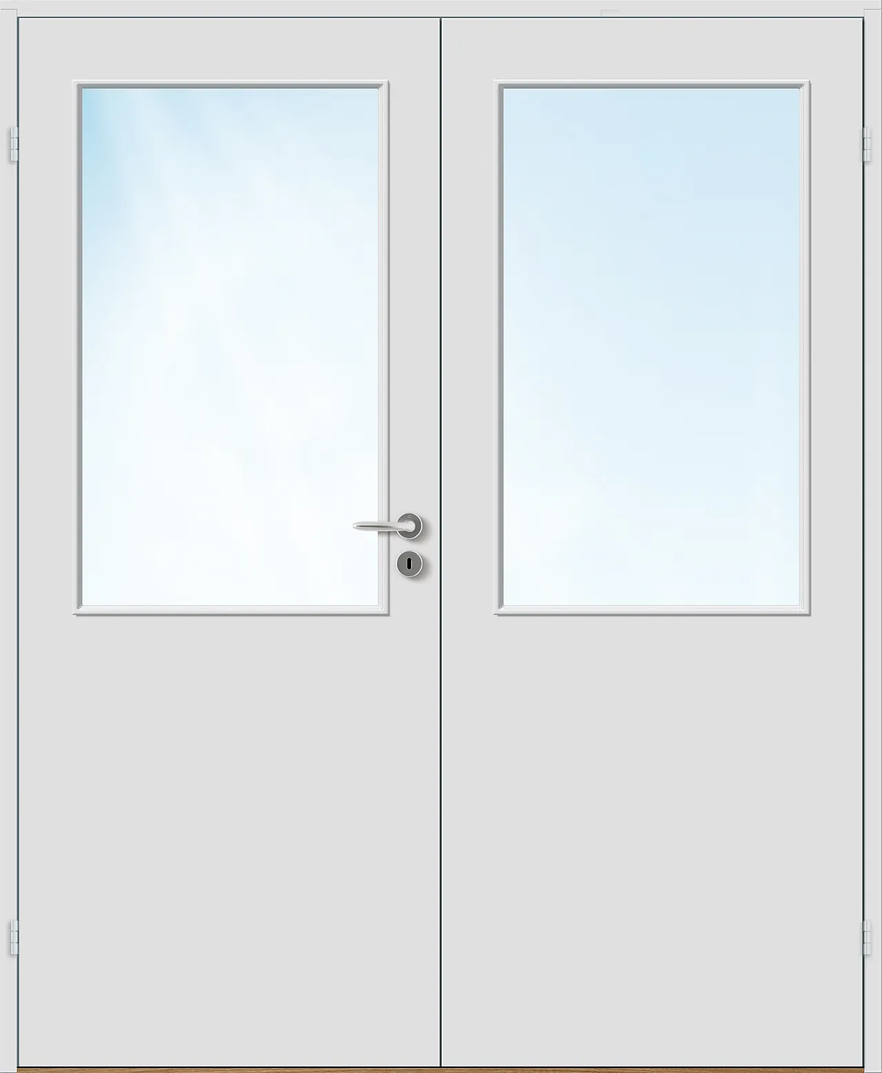 Dobbel innerdør Sletten Kompakt halvglass hvit 153x210 cm null - 153x210 cm - 2 - Miniatyr