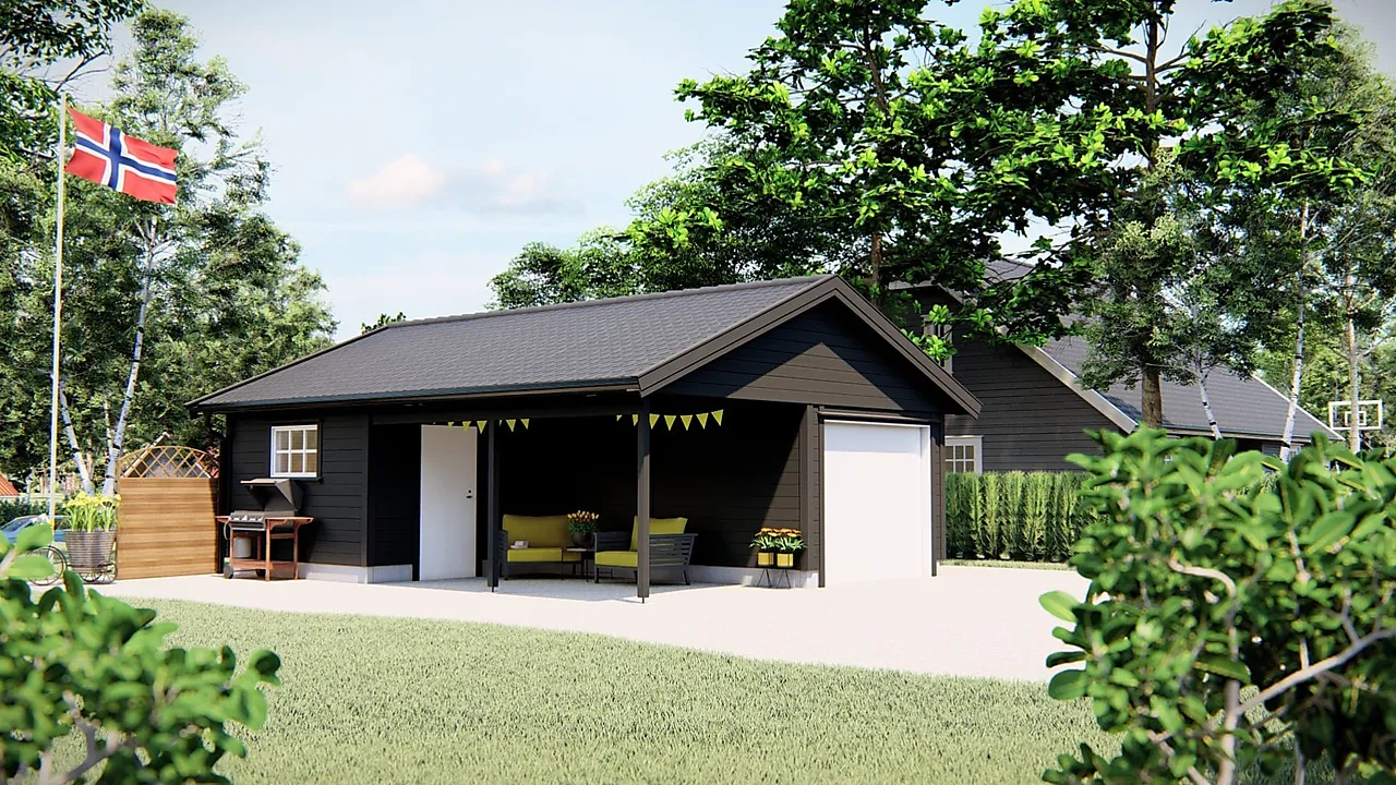 Dobbelgarasje carport Fjære
