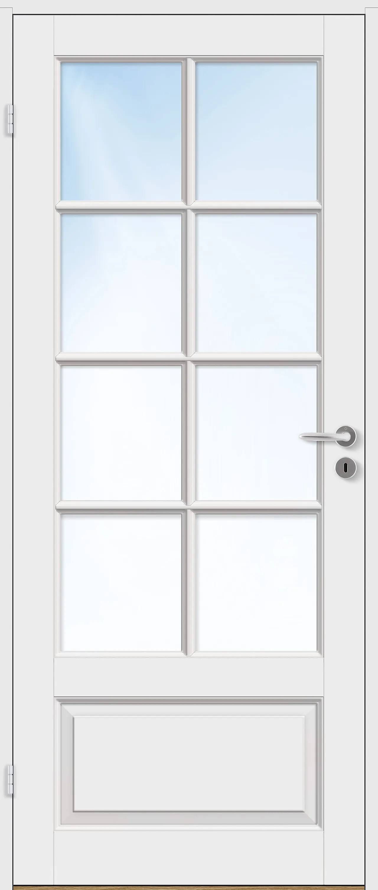 Dørblad innerdør Thomas helglass hvit 70x200 cm null - 70x200 cm - 2 - Miniatyr