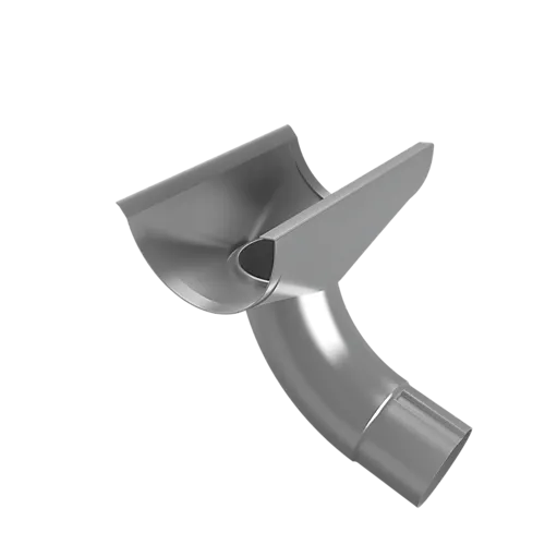 Trakt til takrenne 125 mm med bend 75 grader ubehandlet