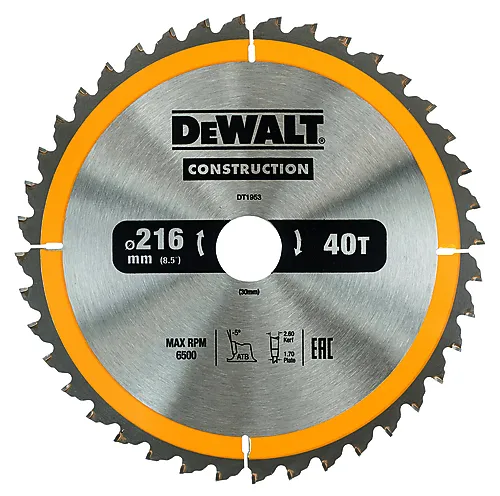 Dewalt Sagblad 216x30 med 40 tenner