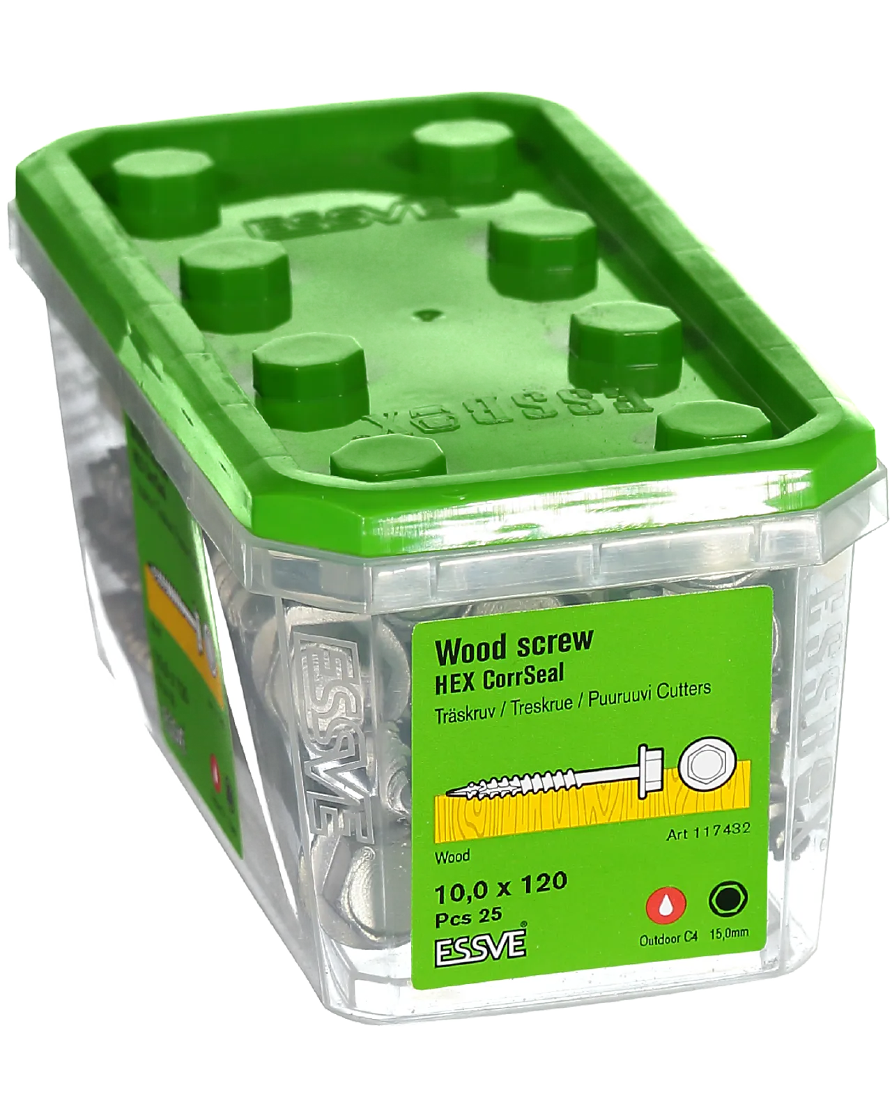 Treskruer corrseal sekskant 10x120 mm 25 stk null - null - 2 - Miniatyr