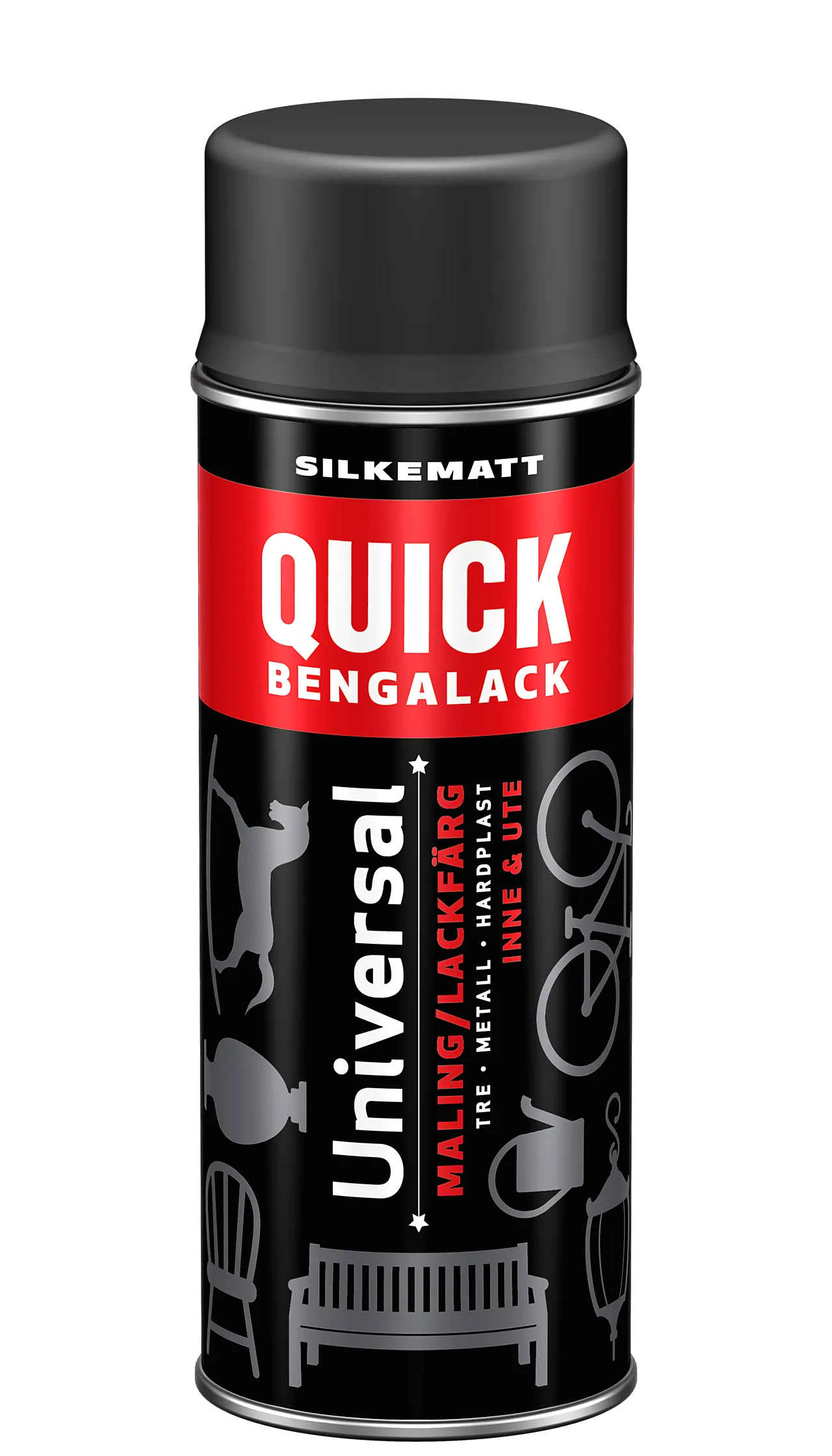 Bengalack spray dempet sort silkematt 400 ml
