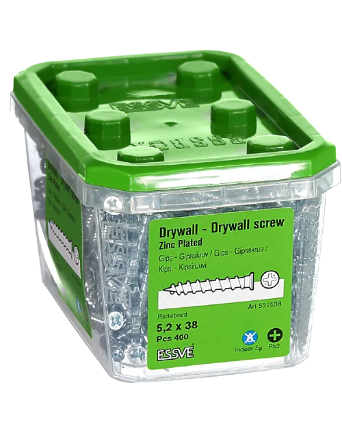 Gipsskrue senkhode 5,2x38 fzb -400 blankforsinket stål