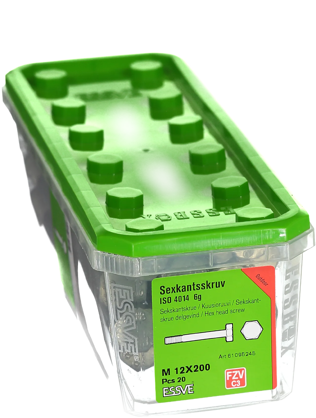 Sekskantskrue dg m12x200 fzva-20 delgjenget a-20 null - null - 2 - Miniatyr