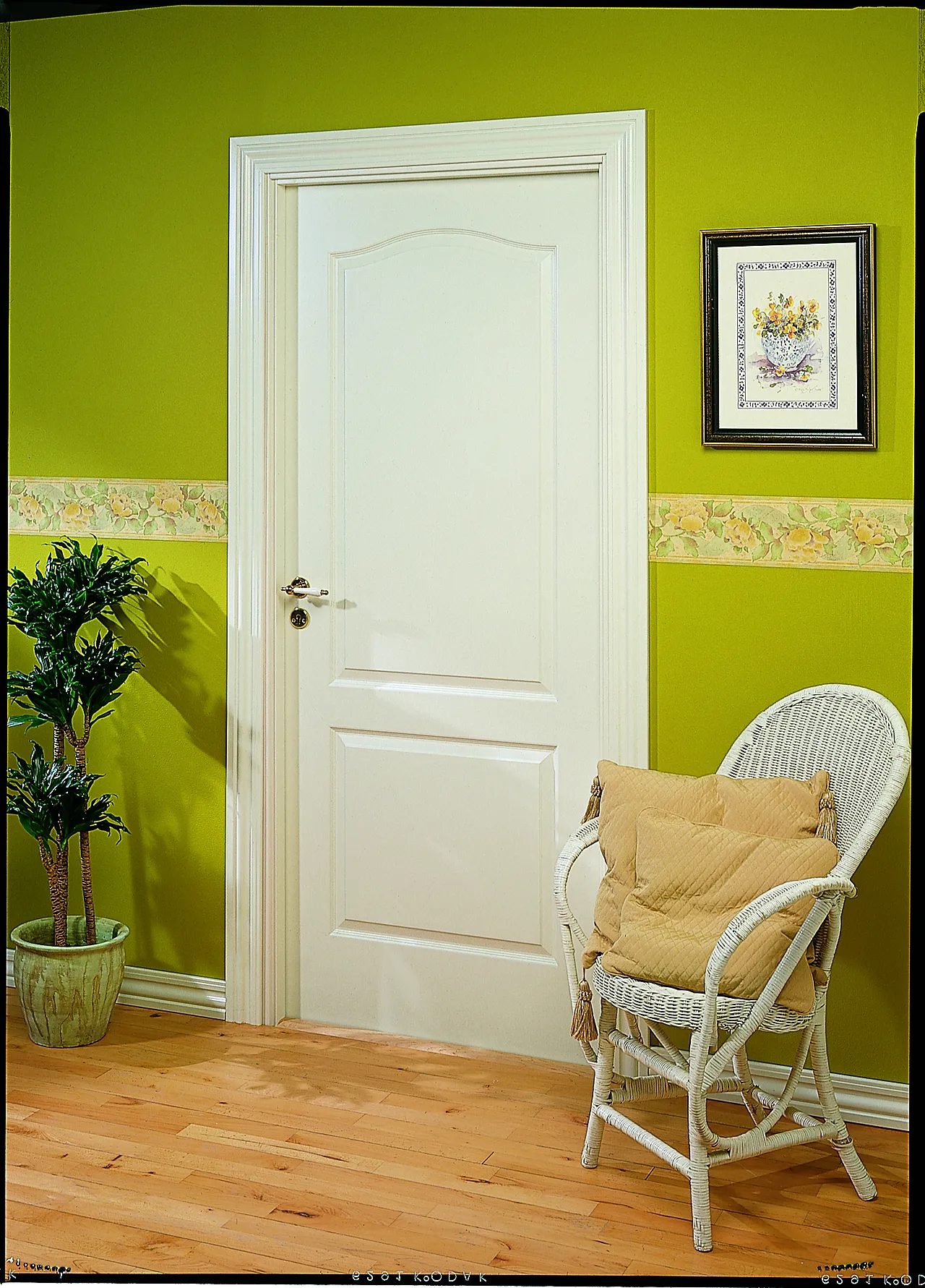 Dørbl style 02b 7x21 hvit formpresset dør 2 speil bue null - null - 3 - Miniatyr