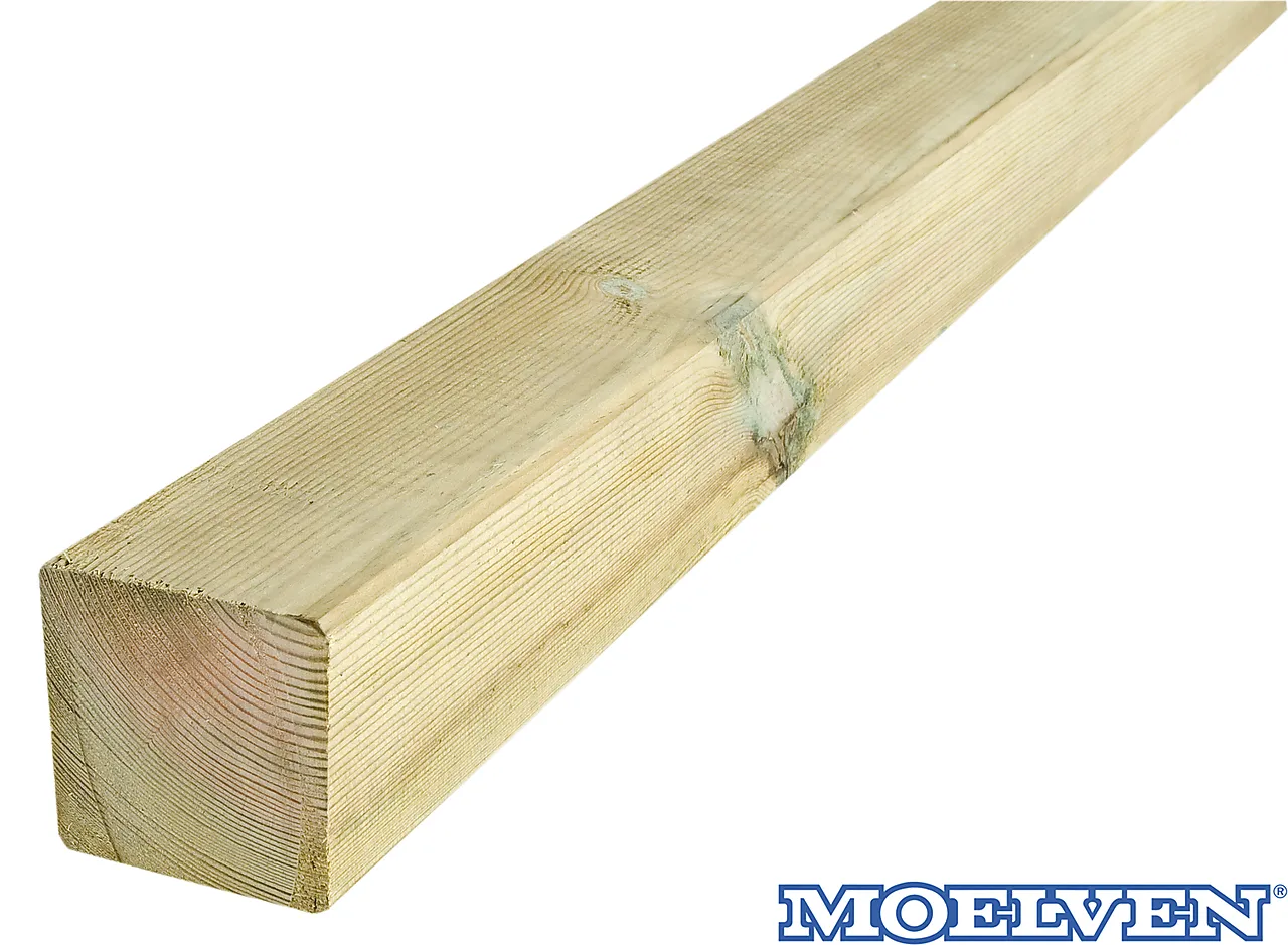 Justert lekt/rekke klasse 1 impregnert furu 73x73 mm null - null - 3 - Miniatyr