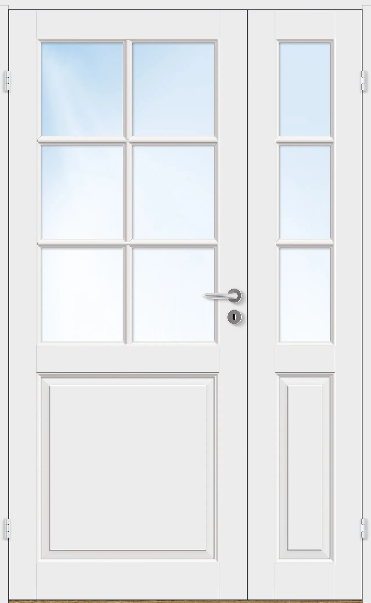 Sidefelt innerdør Jonas halvglass hvit 40x210 cm