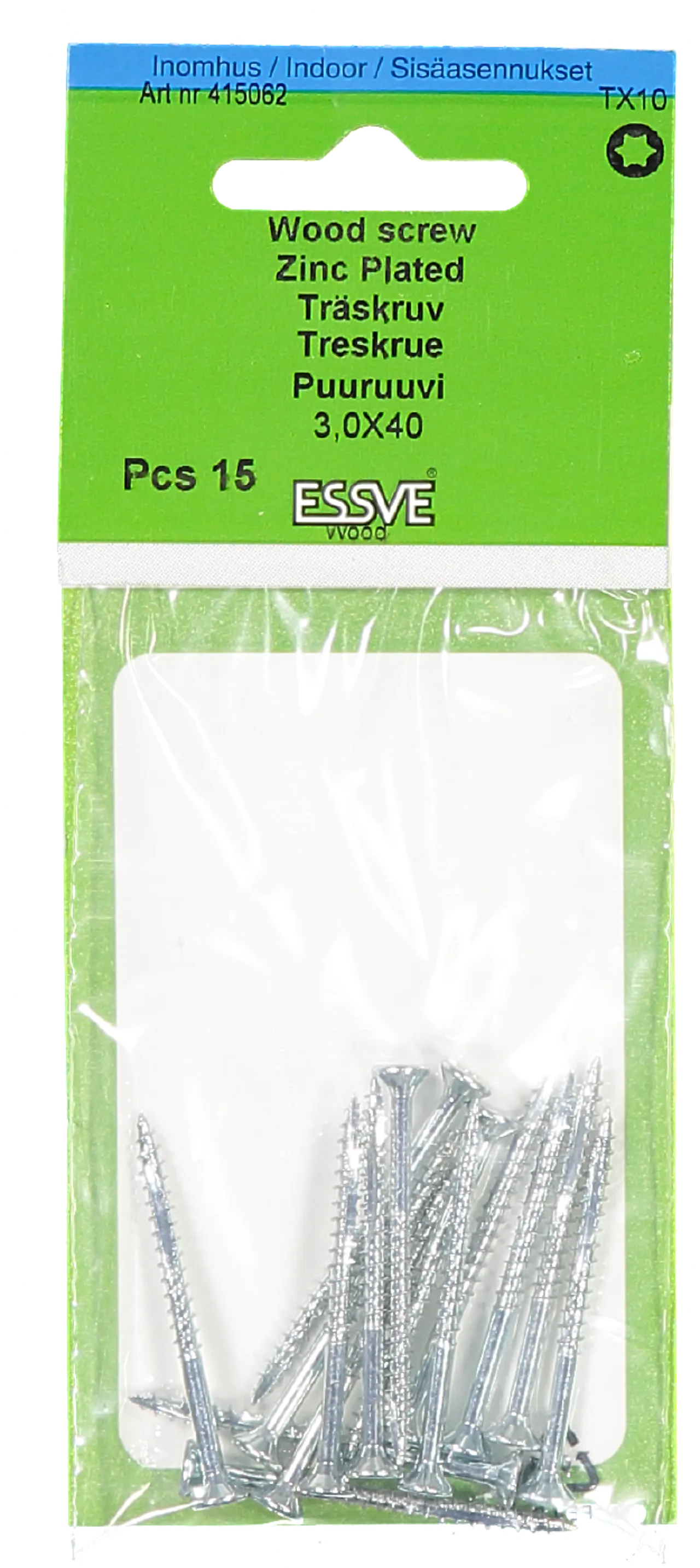 Treskrue inv sh 3x40 fzb a-15senkhode null - null - 2 - Miniatyr