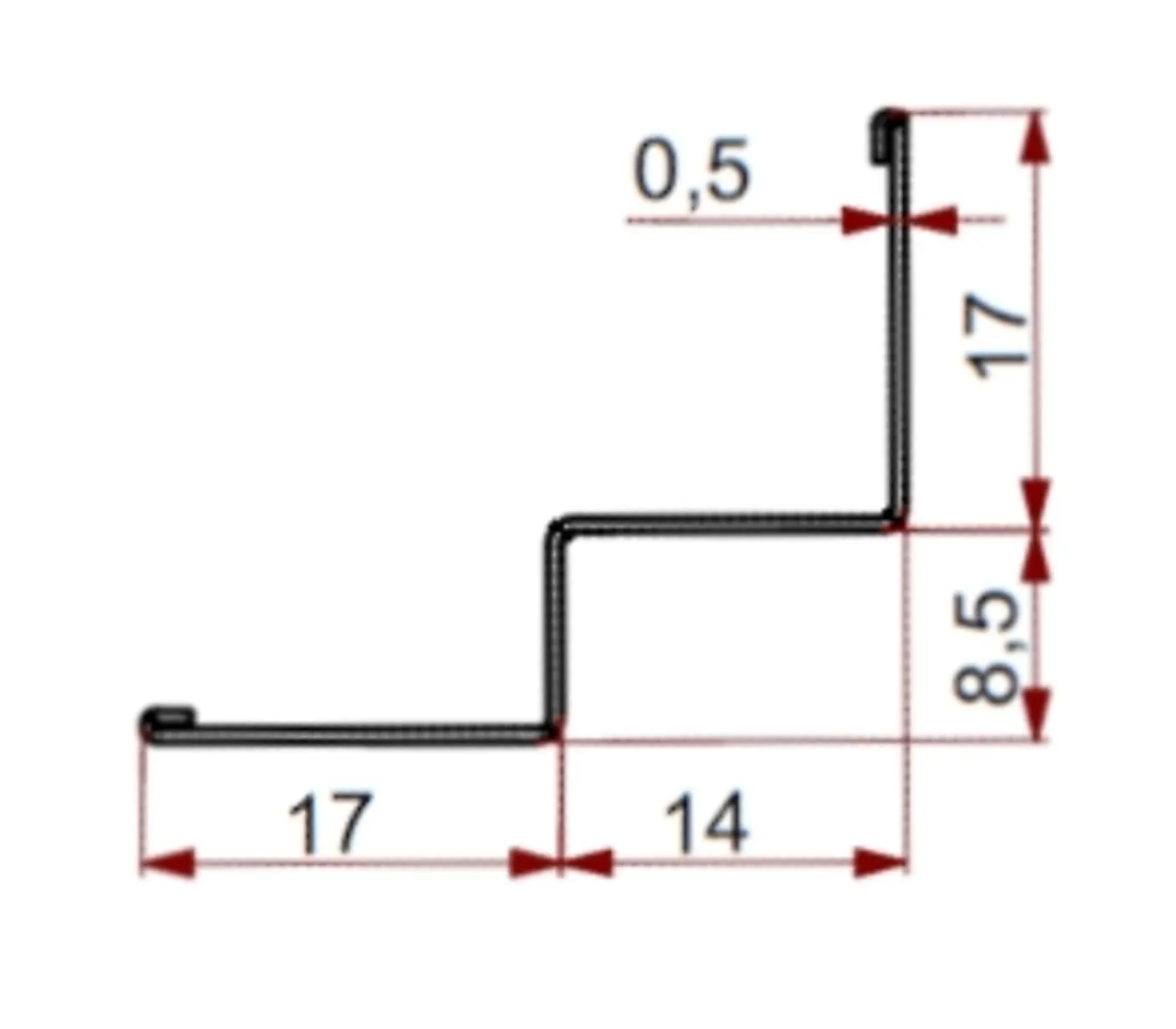 Glava luna skyggefugelist 852 hvit l  3000 mm