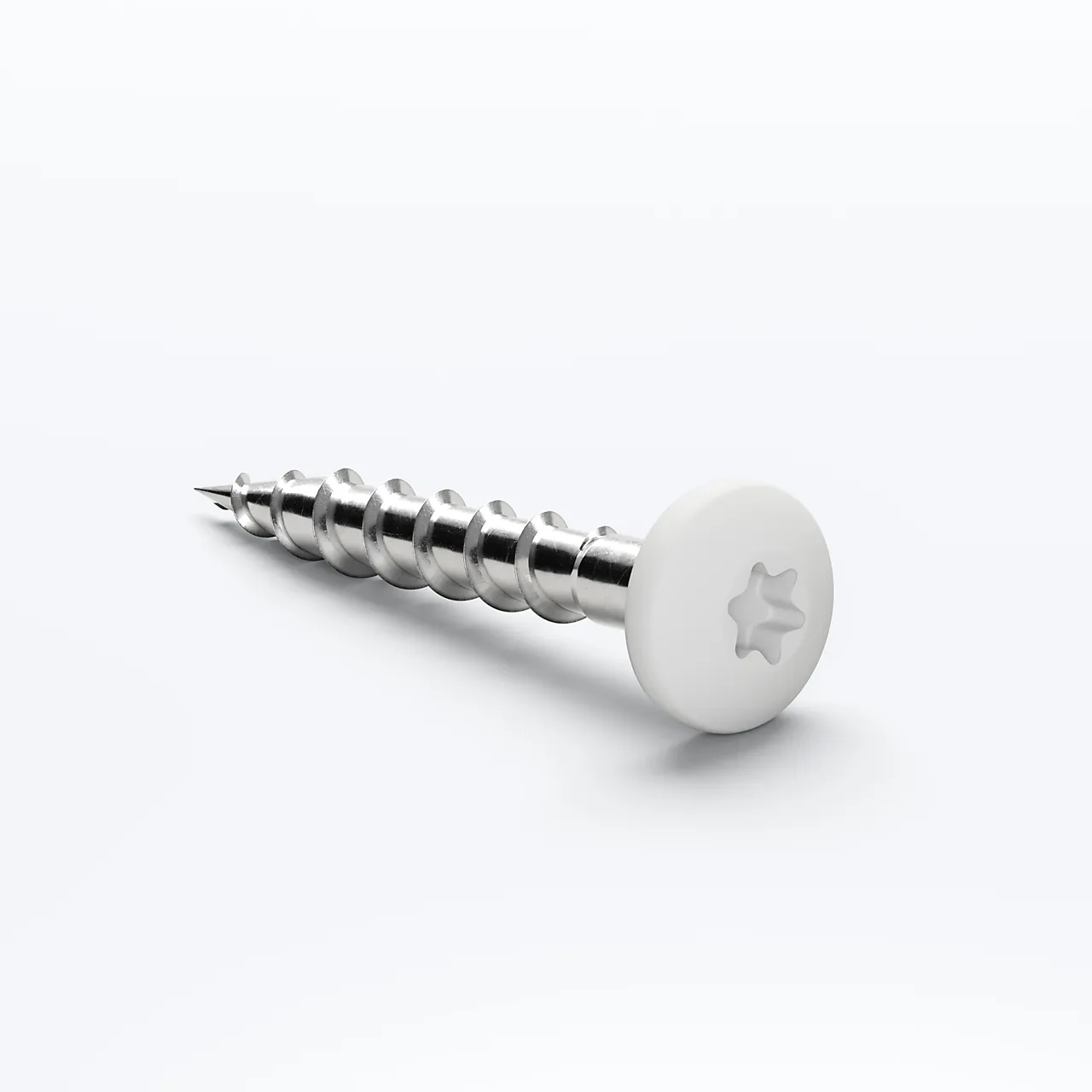 Skrue syrefast 4,0 x 28 mm matt hvit Skrue syrefast 4,0 x 28 mm matt hvit