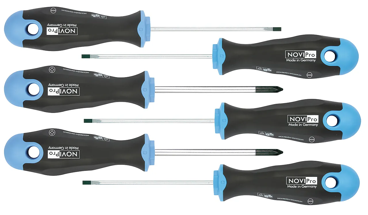 Skrutrekkersett ph+flat 6 deler novipro ergonisk Skrutrekkersett ph+flat 6 deler novipro ergonisk