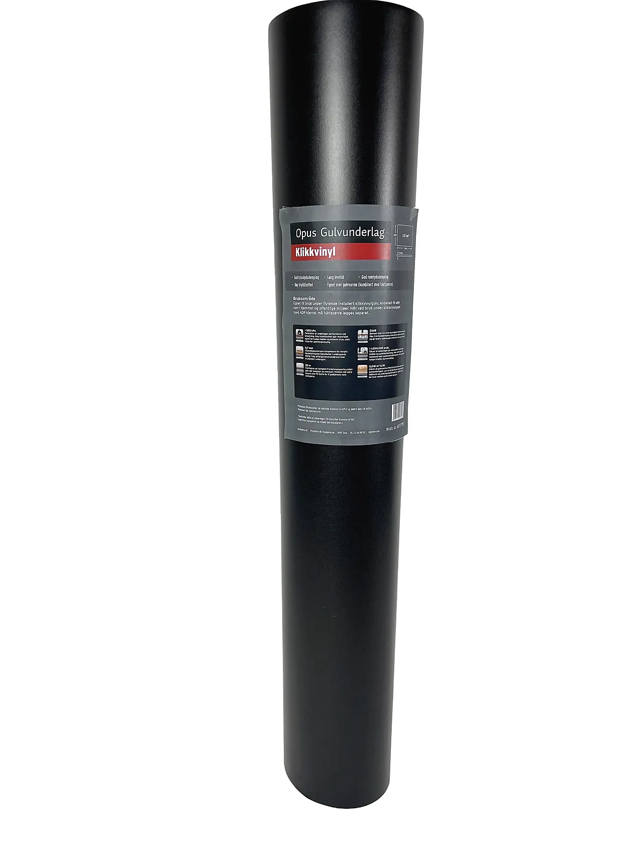 OPUS klikkvinyl gulvunderlag sort 1mm 15m² null - null - 2 - Miniatyr