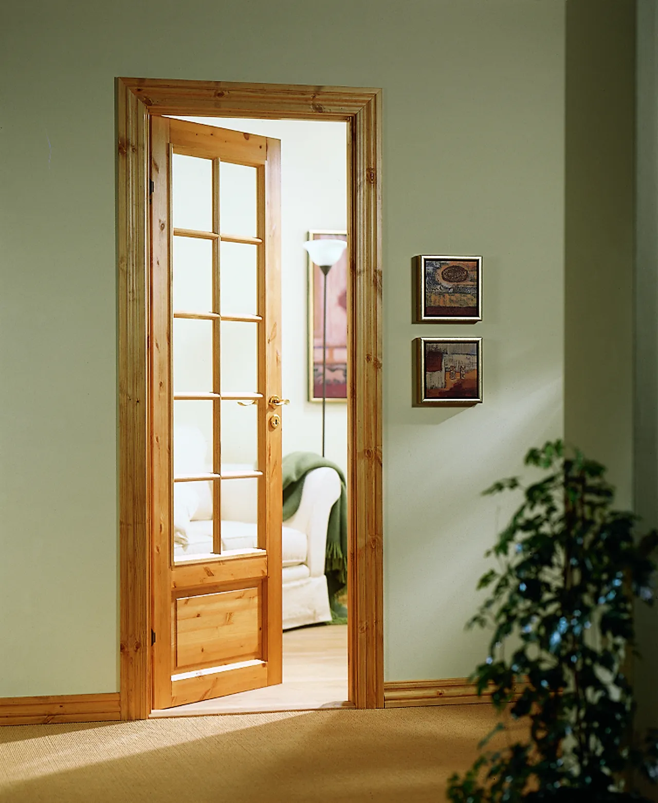 Dørbl tradition sp10 8x21 lakk furu glassdør 4mm herdet glass Dørbl tradition sp10 8x21 lakk furu glassdør 4mm herdet glass