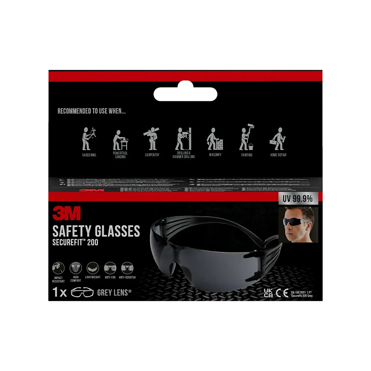 3M-vernebriller i SecureFit 200-serien grå linse 3M-vernebriller i SecureFit 200-serien grå linse